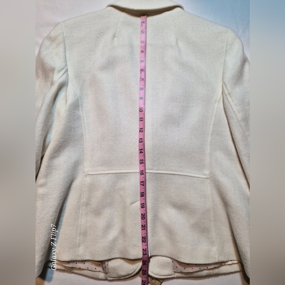 ​Talbots Petites Cream Wool Blend Two-Button Blazer - Ivory - Size 16P - Picture 7 of 8